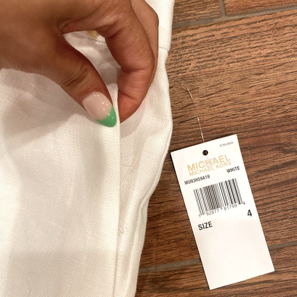 Micheal Kors White Linen Shorts Size 4 NWT ❤️ - Picture 6 of 8